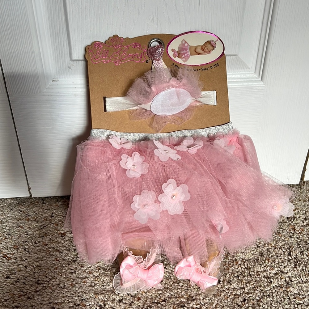 Baby girls new born photo shoot set
